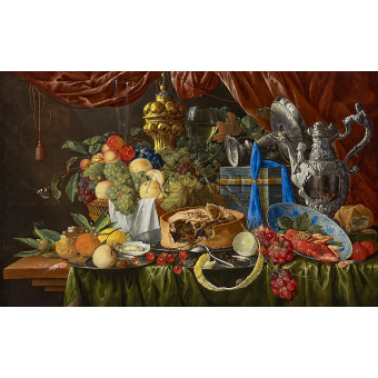 РЕПРОДУКЦИИ НА КАРТИНИ Натюрморт с луксозни предмети и екзотични плодове (1649)